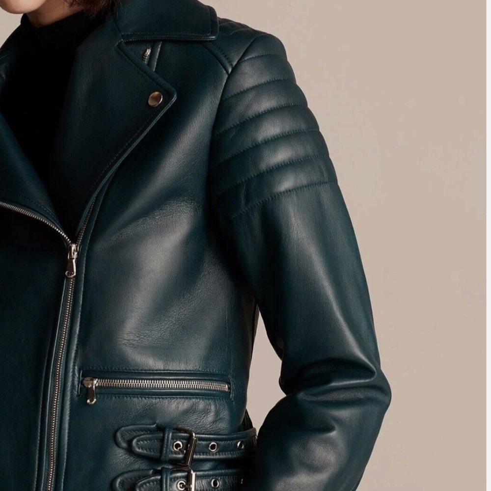 Rebecca Taylor Moto Leather Jacket (evergreen)